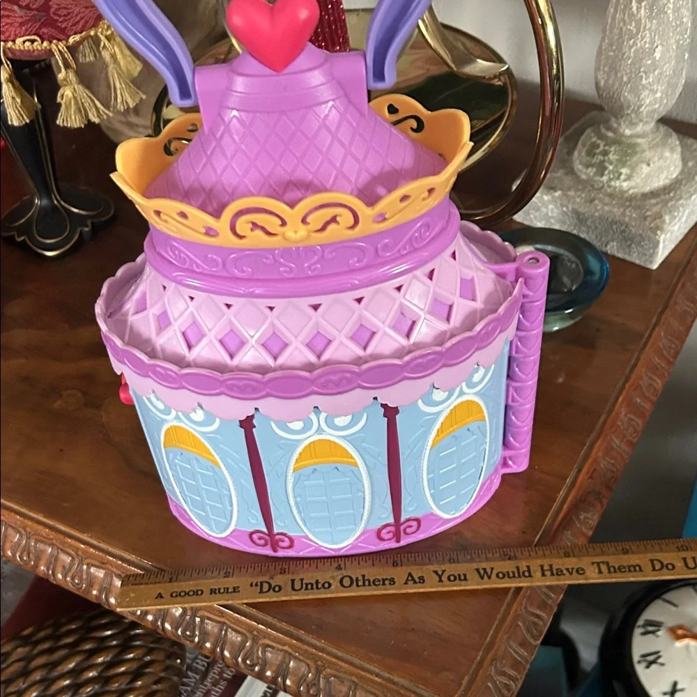 Purple and Pink Toy Castle with Heart Handle